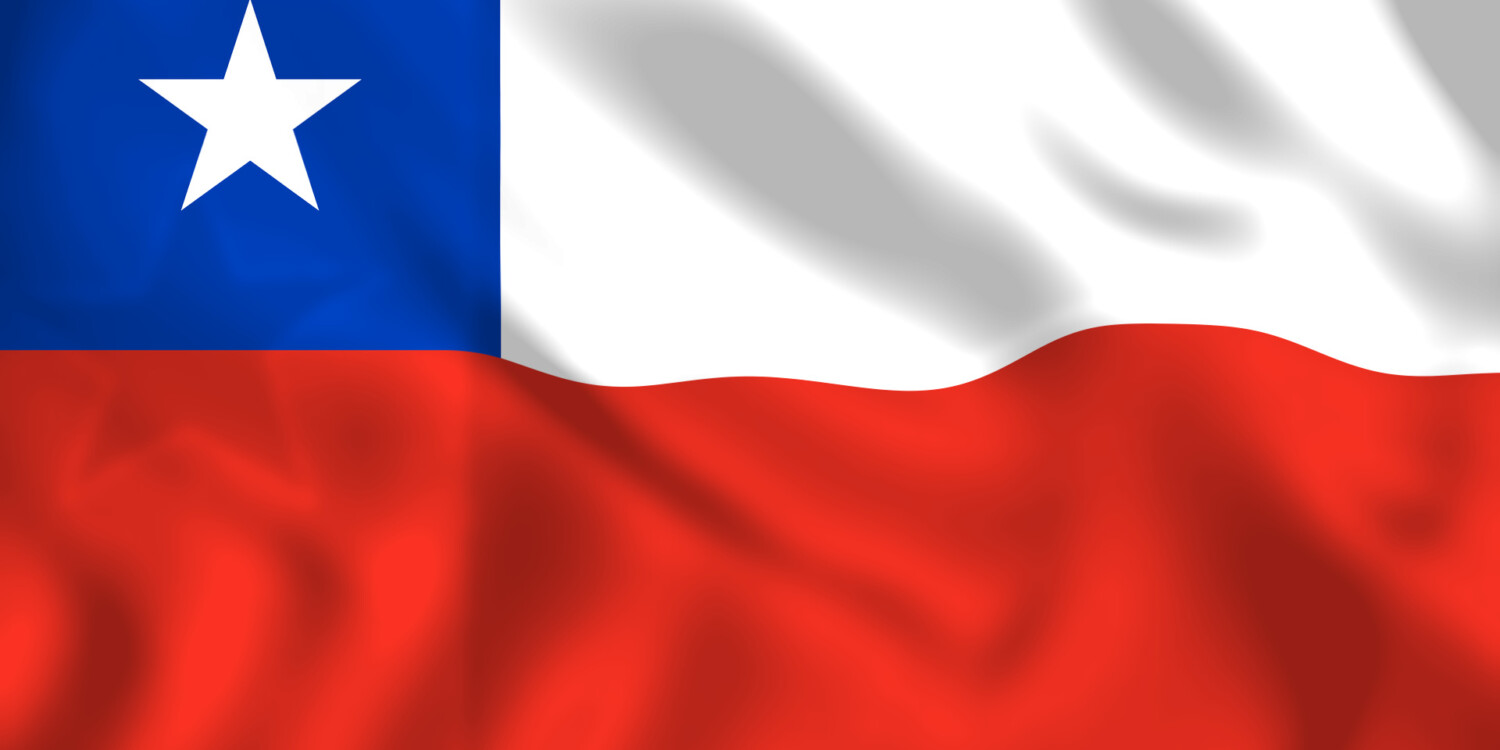 Bandeira do Chile tremulando